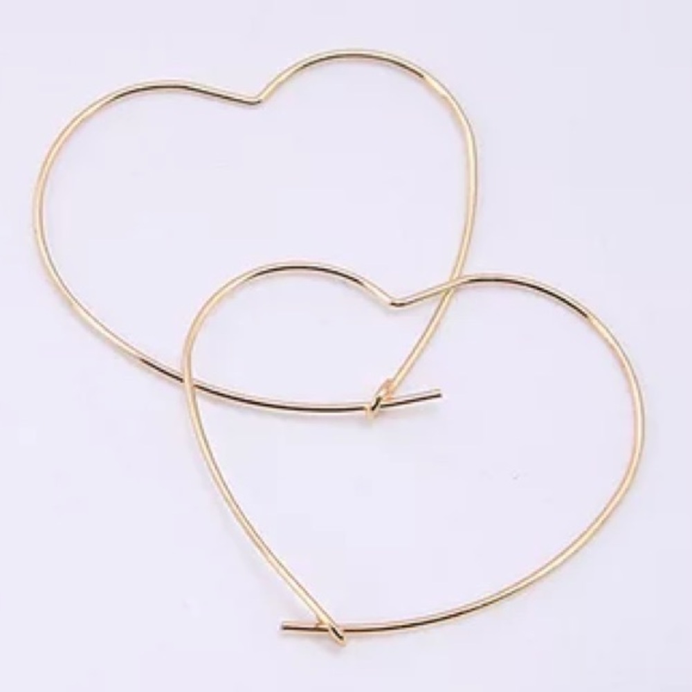 NEW!💙💎MODERN💛MINIMALIST GOLDEN WIRE💛HEARTS💎💙 - Picture 7 of 8